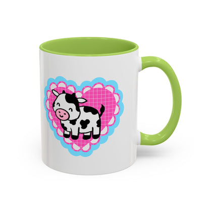 Cute Cow Heart Accent Coffee Mug