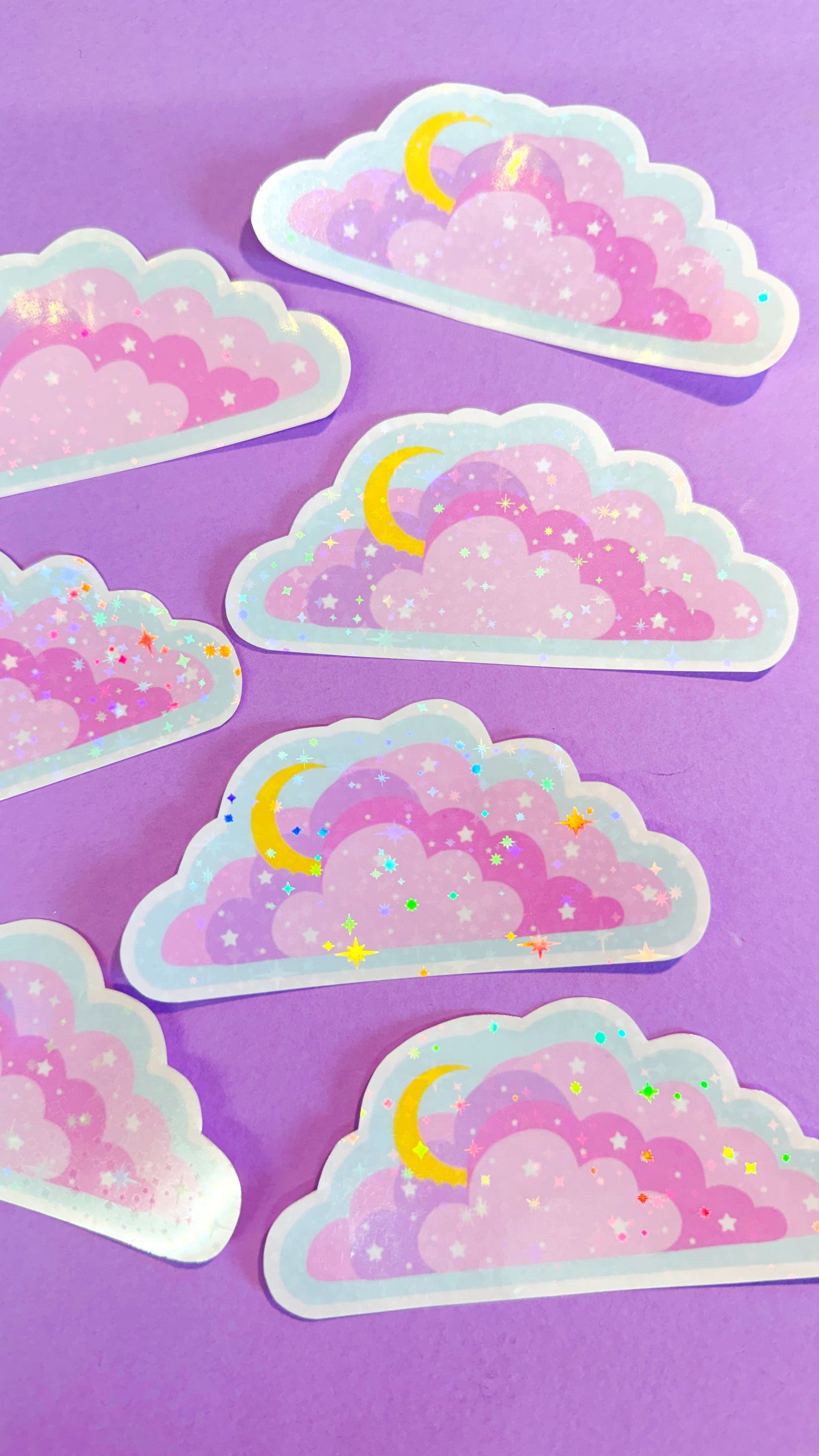 Glitter Cloud Stickers