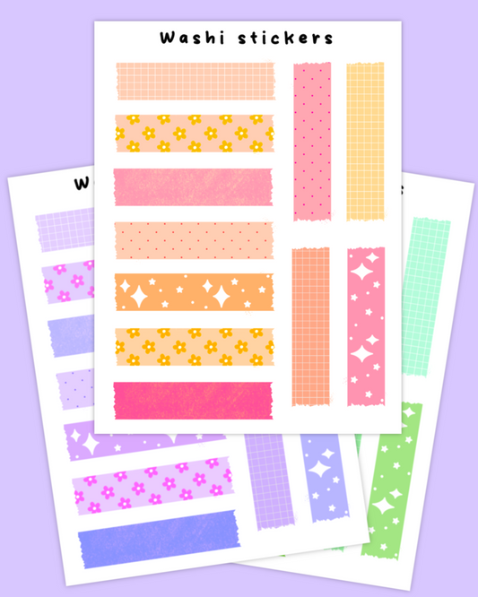 Washi Tape Sticker Sheet
