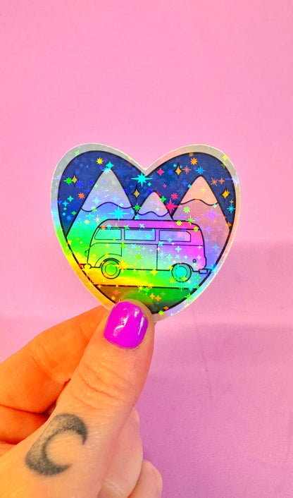 Camper Van Holo Sticker