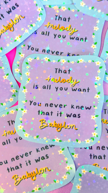 Babylon Glitter Sticker