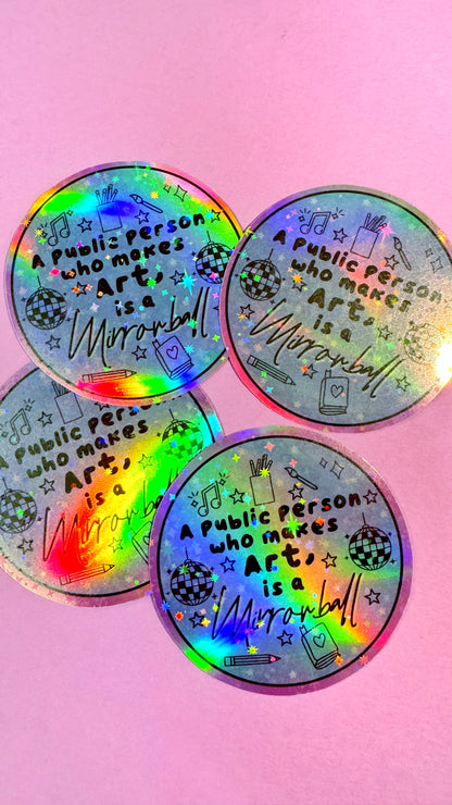 Mirrorball Art Glitter Sticker