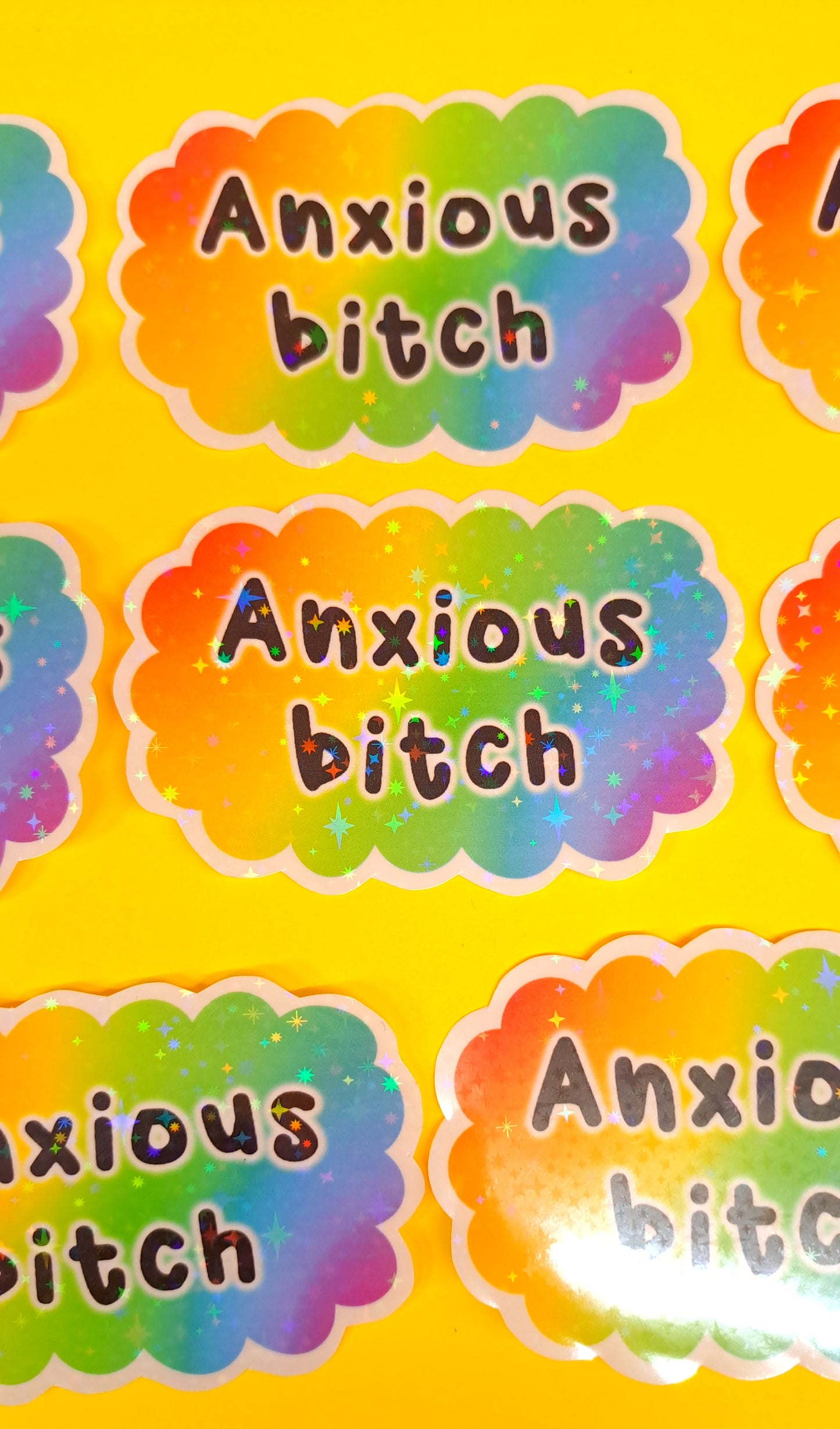 Anxious Glitter Sticker