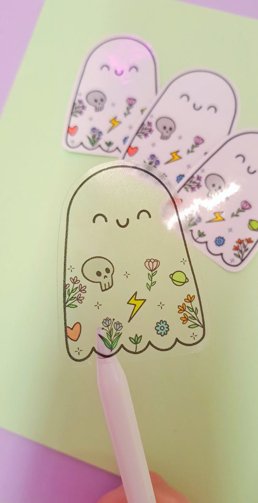 Transparent Tattoo Ghost Sticker