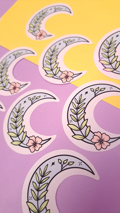 Floral Moon Sticker