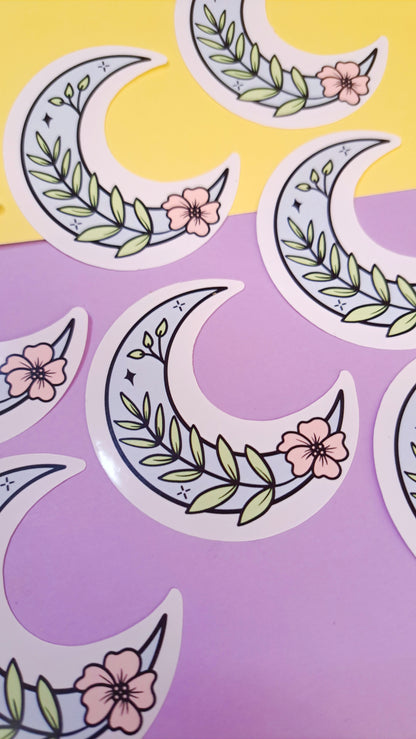 Floral Moon Sticker