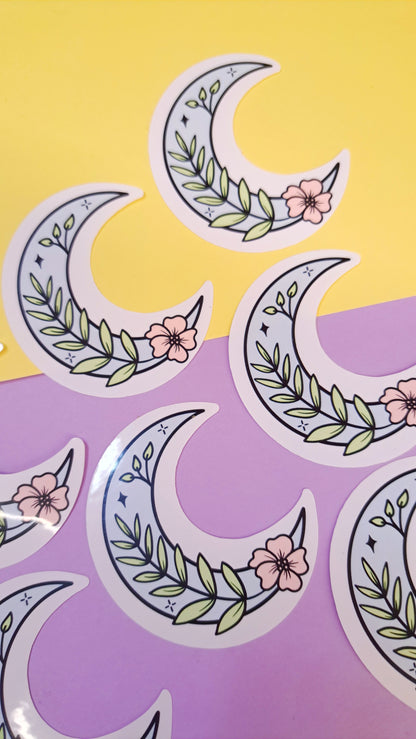 Floral Moon Sticker