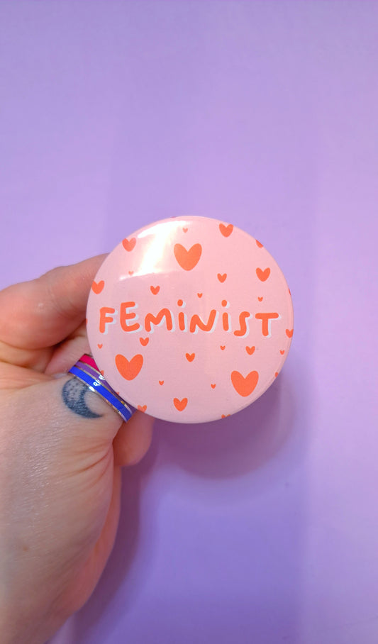 Feminist Badge Keyring Magnet Mirror
