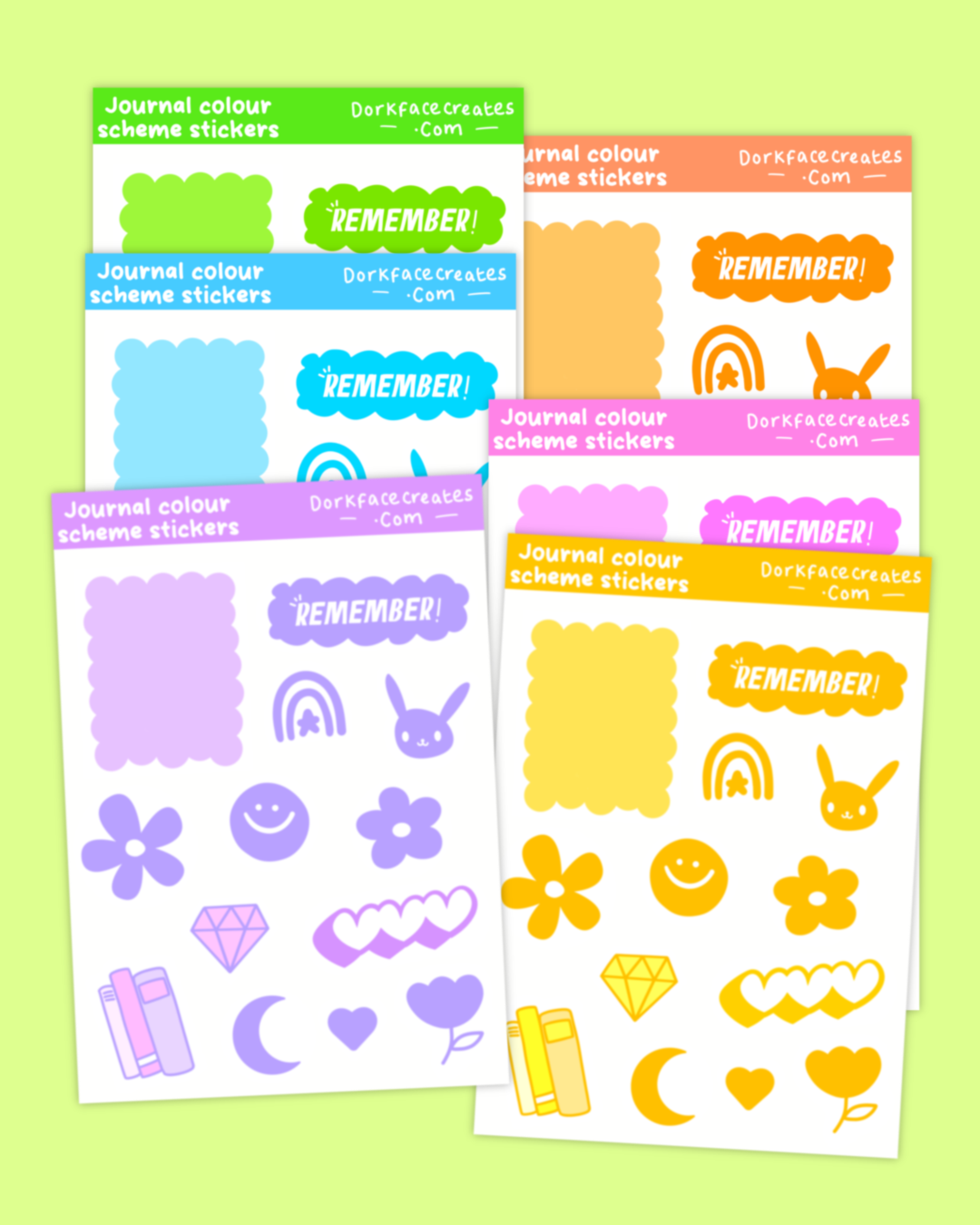Journal Colour Theme Stickers