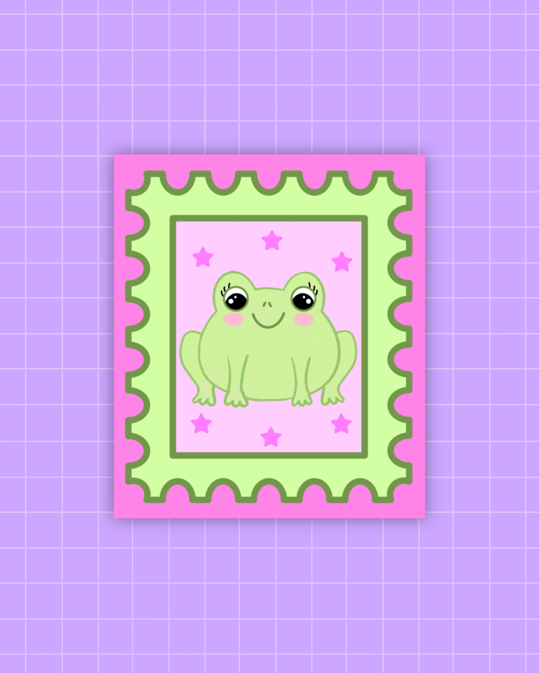 Glitter Frog Stamp Sticker