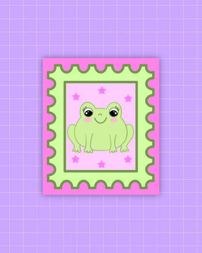 Glitter Frog Stamp Sticker