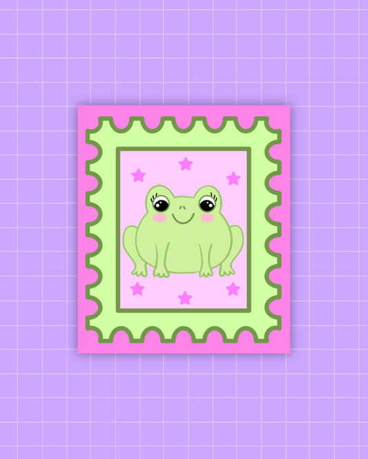 Glitter Frog Stamp Sticker