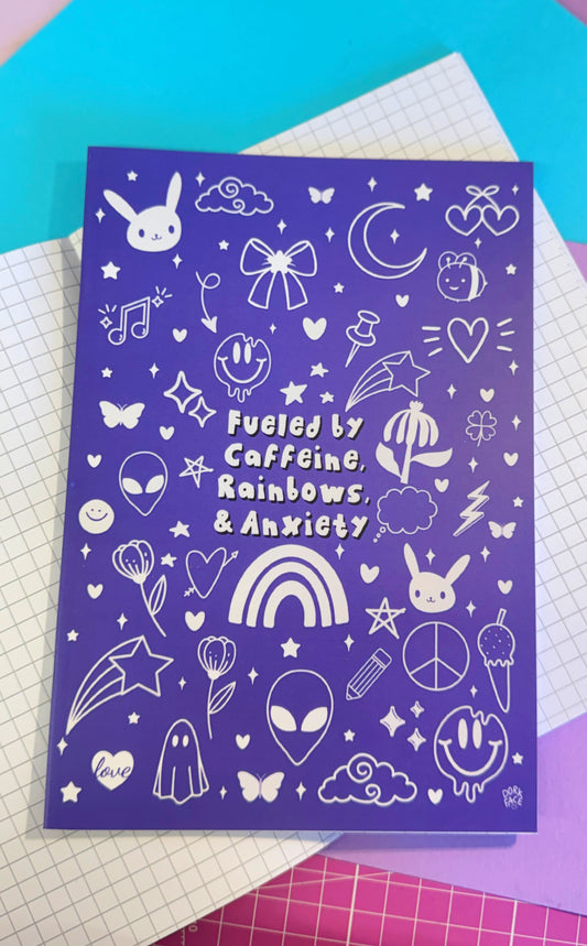 Caffeine, Rainbows, Anxiety Notebooks