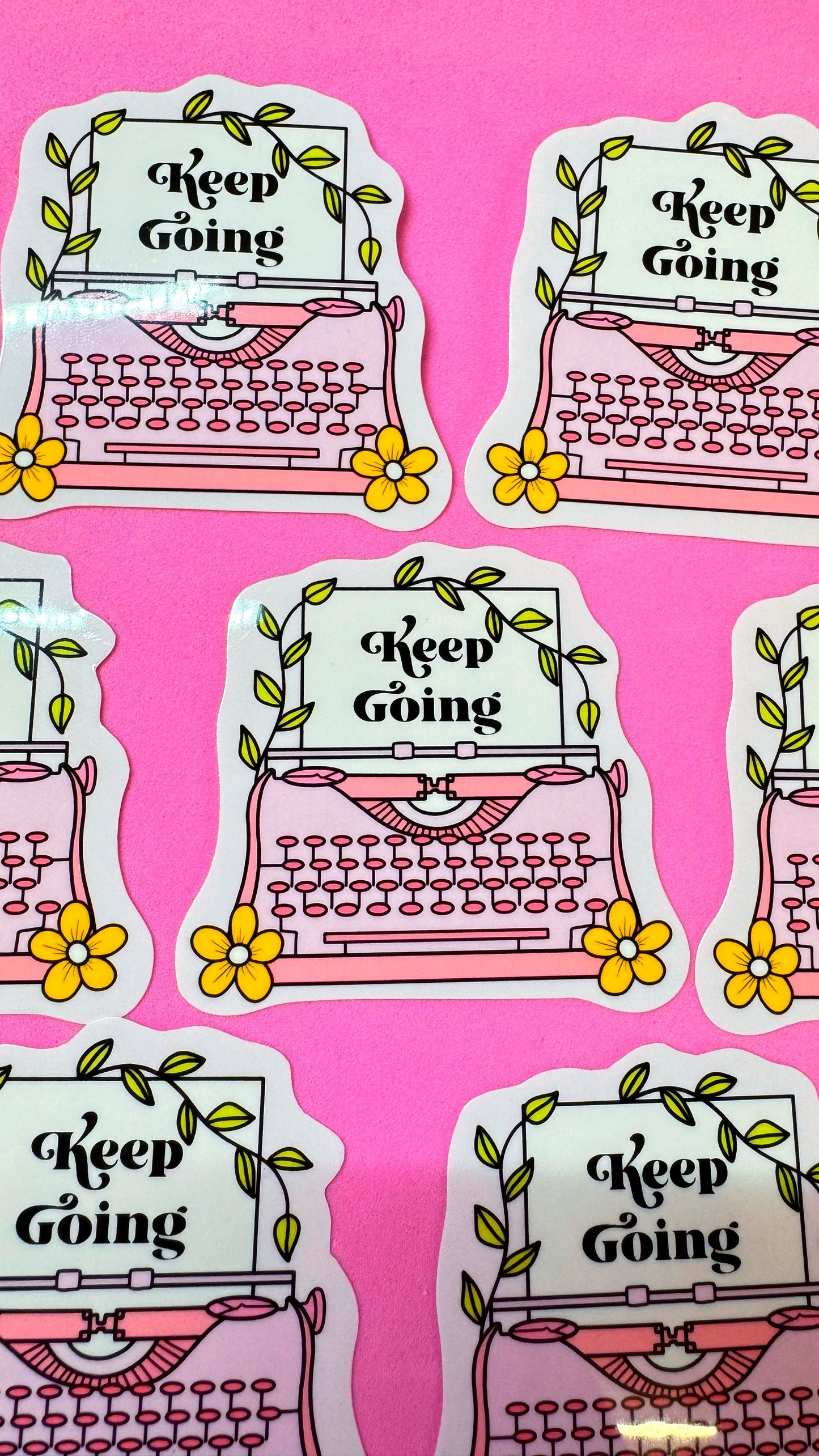 Keep Going Typewriter Sticker