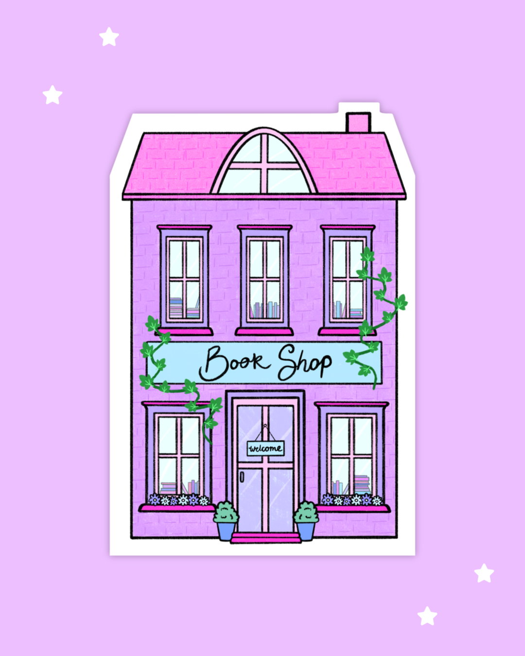 Purple Book Shop Sticker