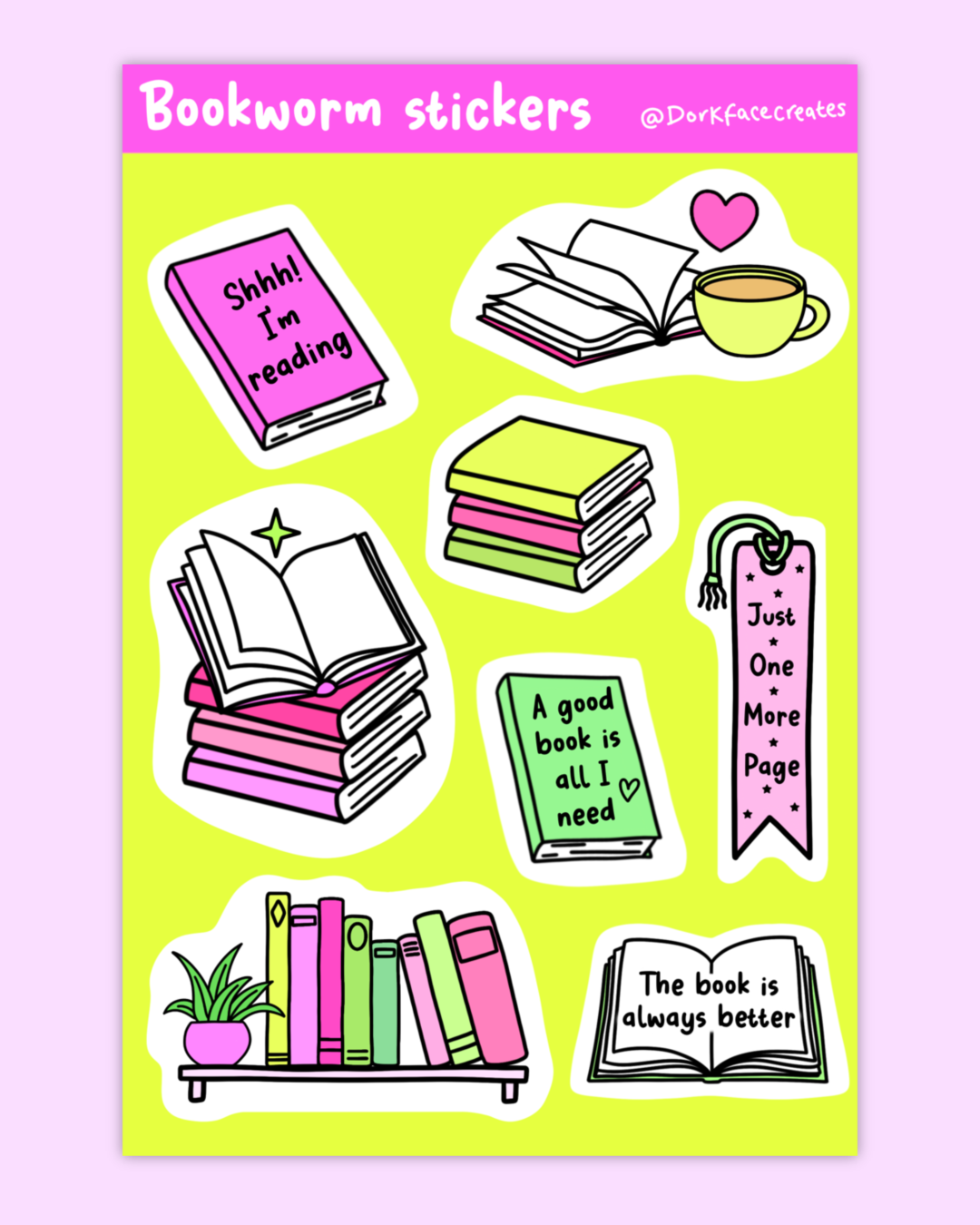 Bookworm Sticker Sheet