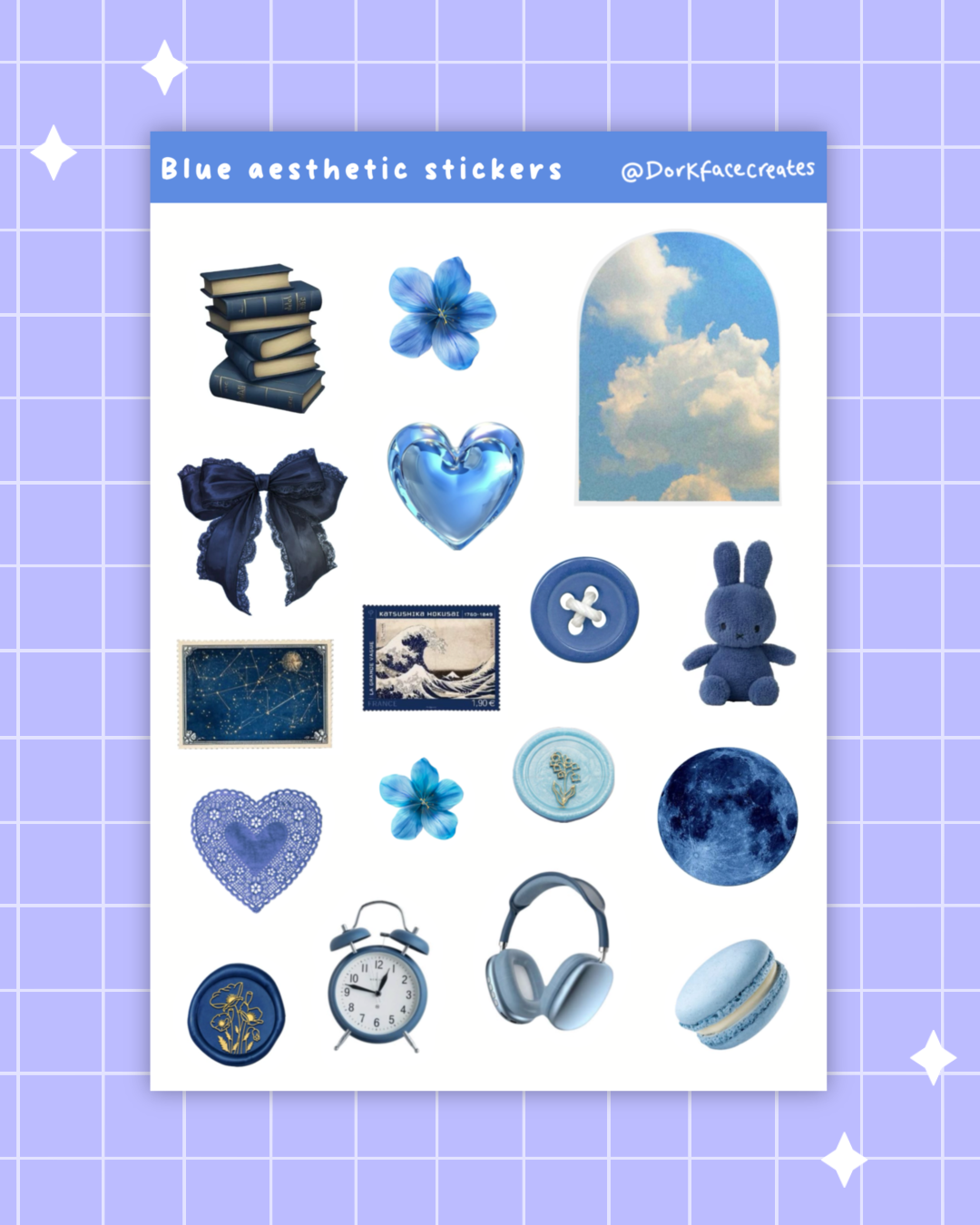 Blue Aesthetic Journal Deco Stickers
