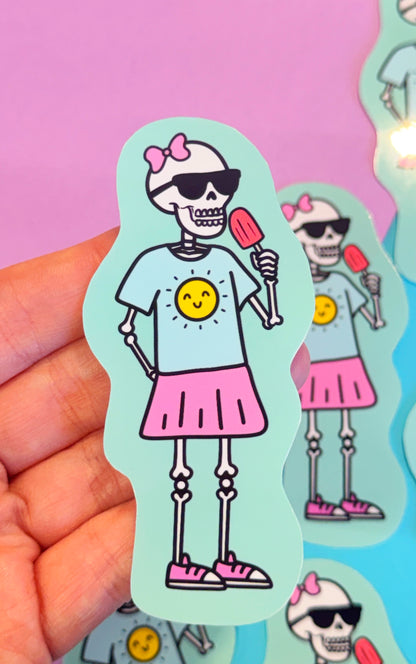 Summer Skele Sticker