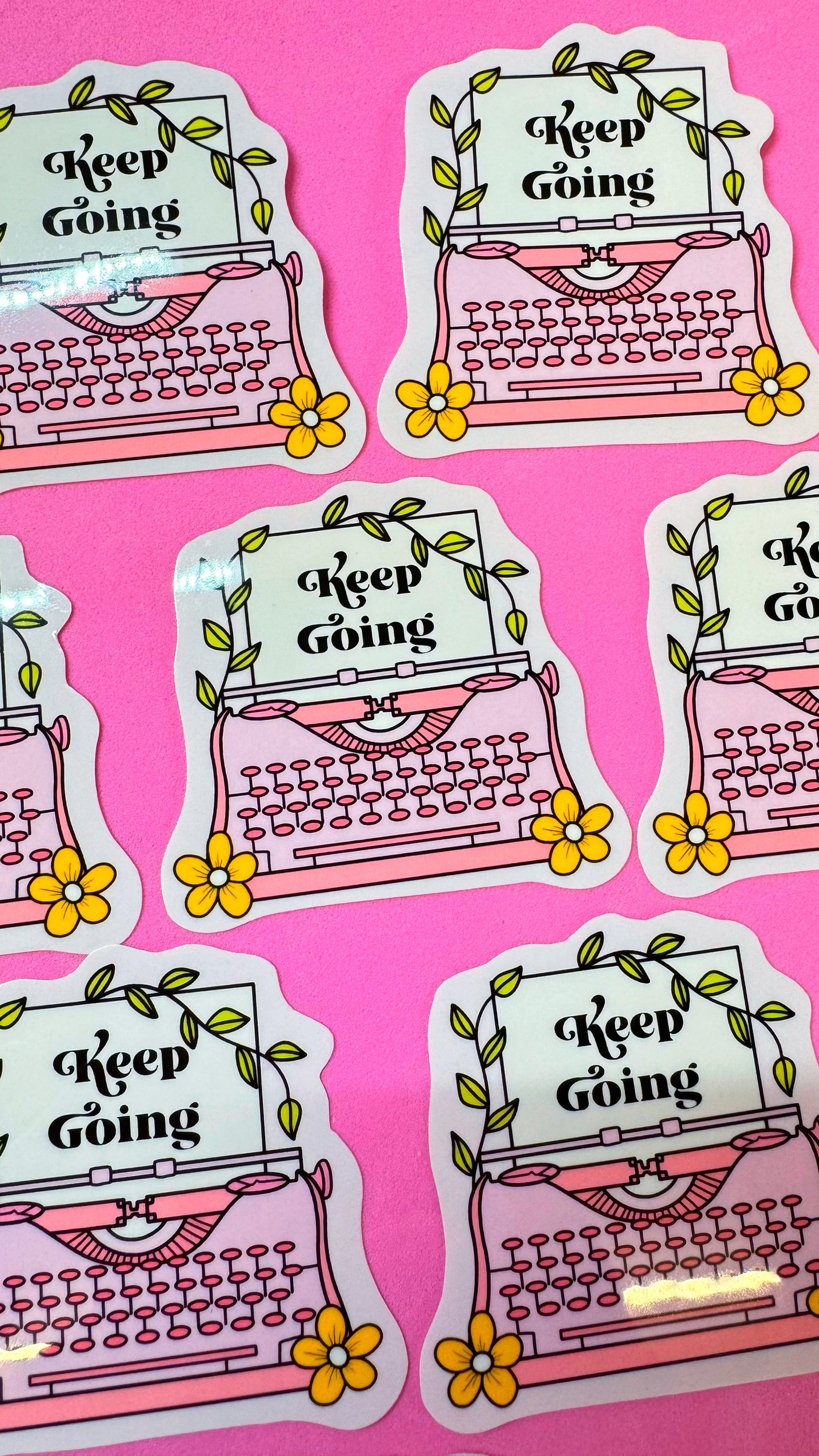 Keep Going Typewriter Sticker