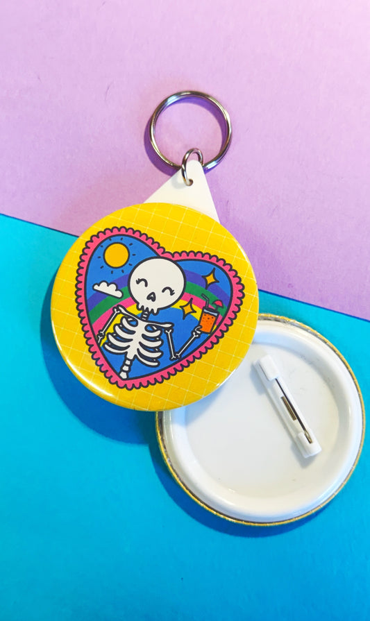 Summer Skele Keyring/Badge/Mirror/Magnet