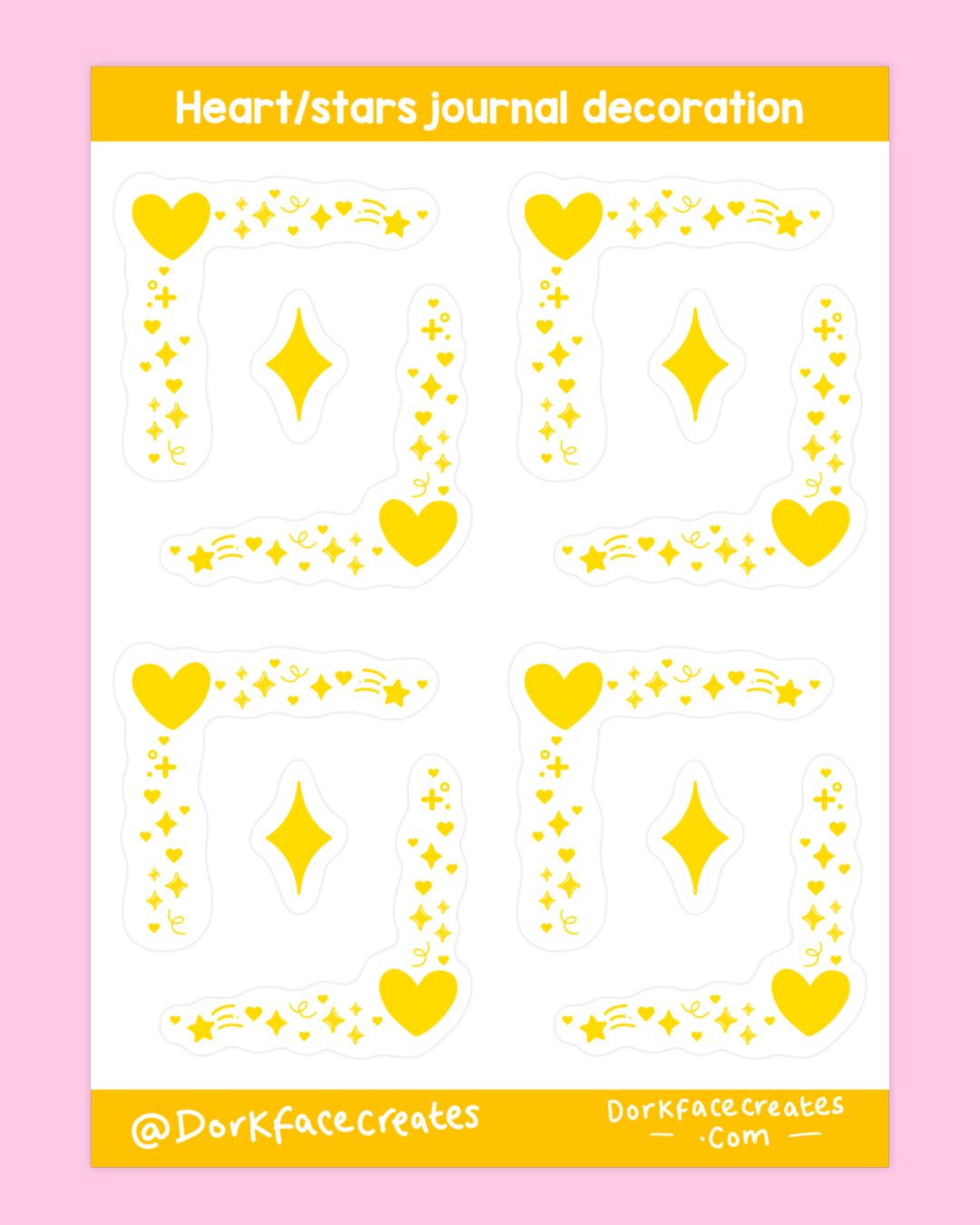 Hearts/Stars Journal Corner Decoration Stickers