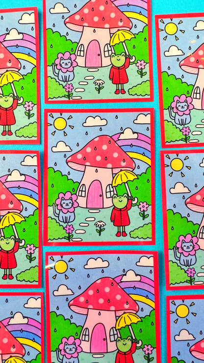 Mushroom House Sticker