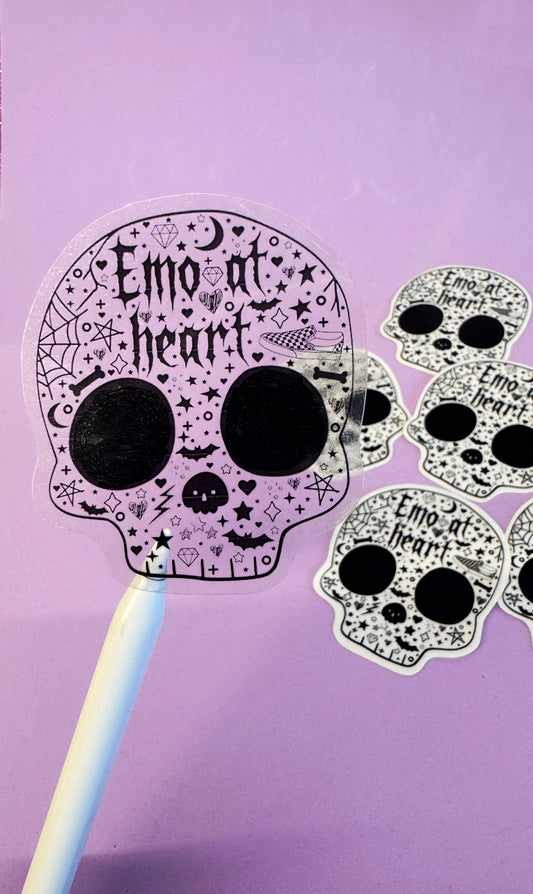 Transparent Emo At Heart Sticker