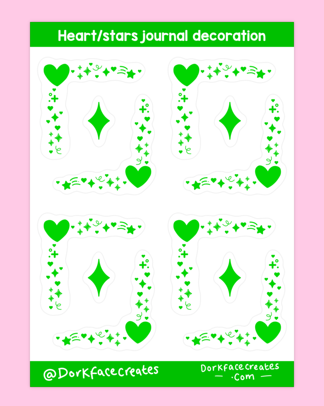 Hearts/Stars Journal Corner Decoration Stickers