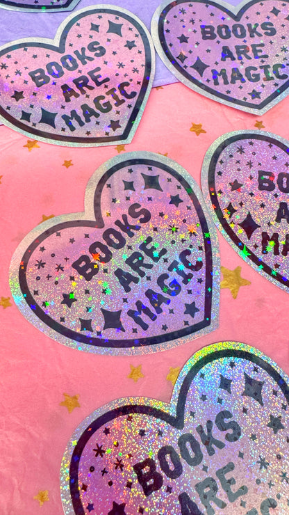 Books Are Magic Holo Sticker