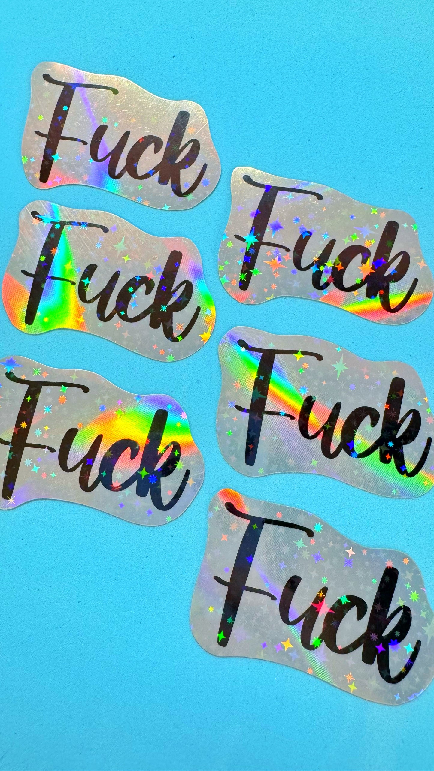 Fck Holo Glitter Sticker