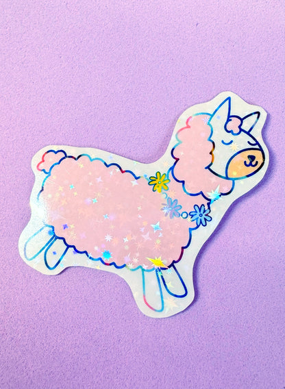 Glitter Llama Sticker