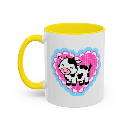 Cute Cow Heart Accent Coffee Mug