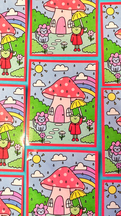 Mushroom House Sticker