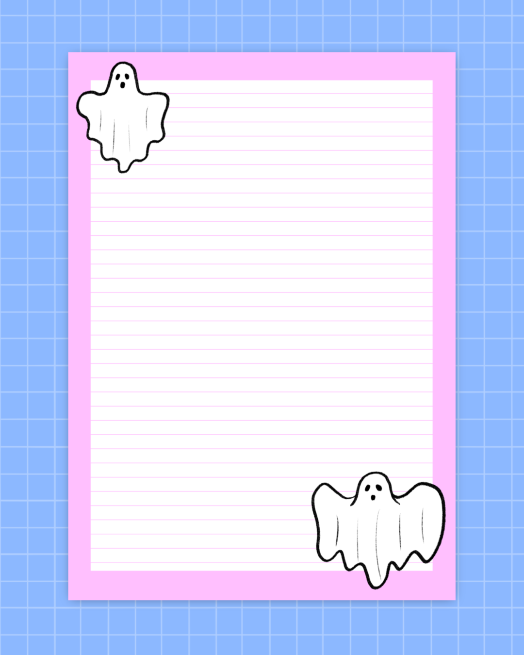 A4 Pink Ghostie Notepad
