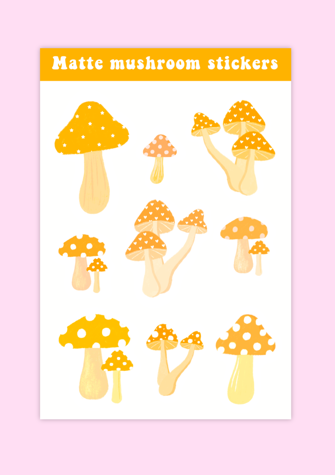 Mushroom Stickers / Various colours