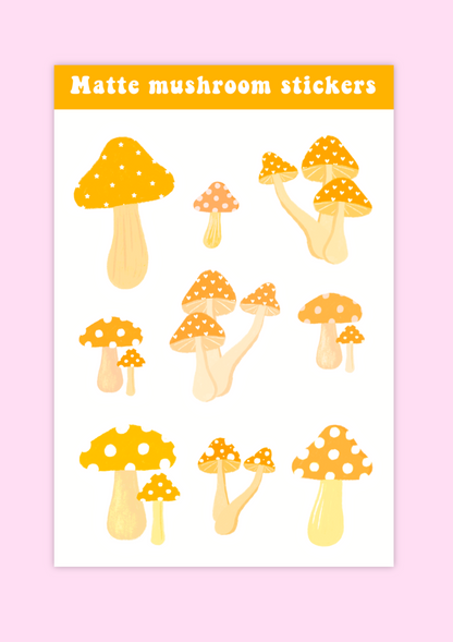 Mushroom Stickers / Various colours