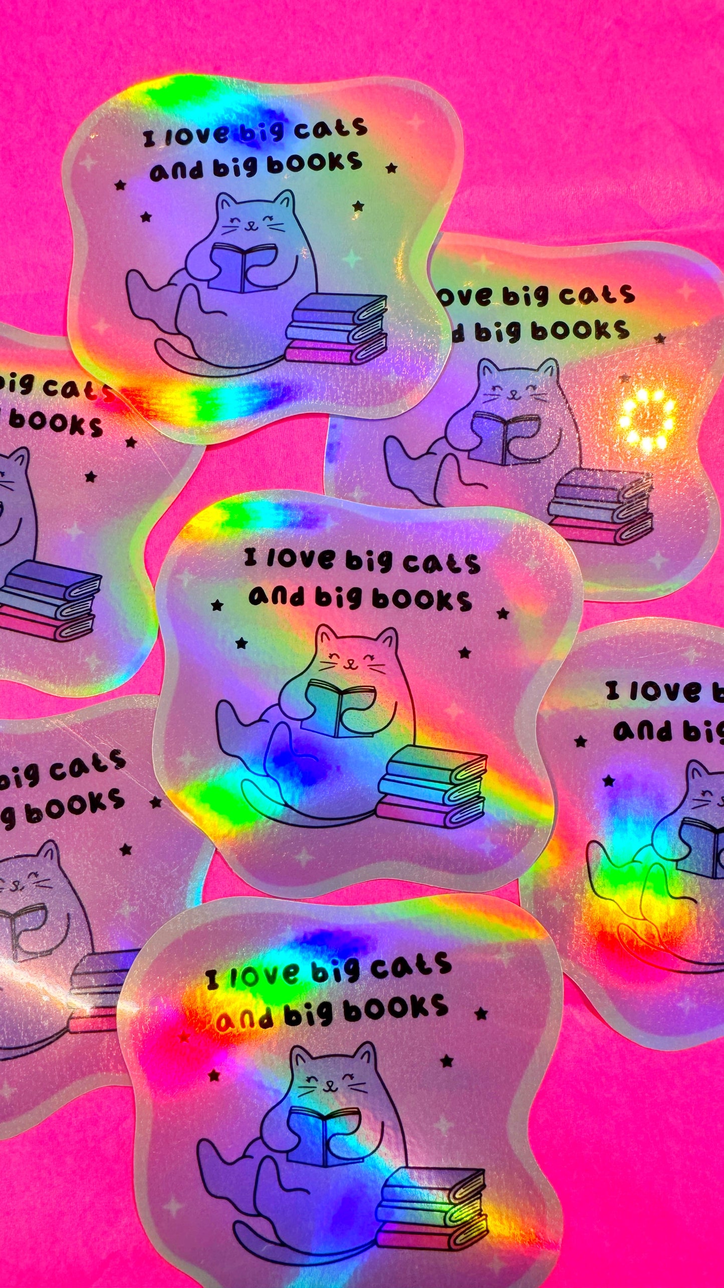Big Cats & Books Holo Sticker