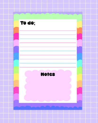 Rainbow To Do Notepad