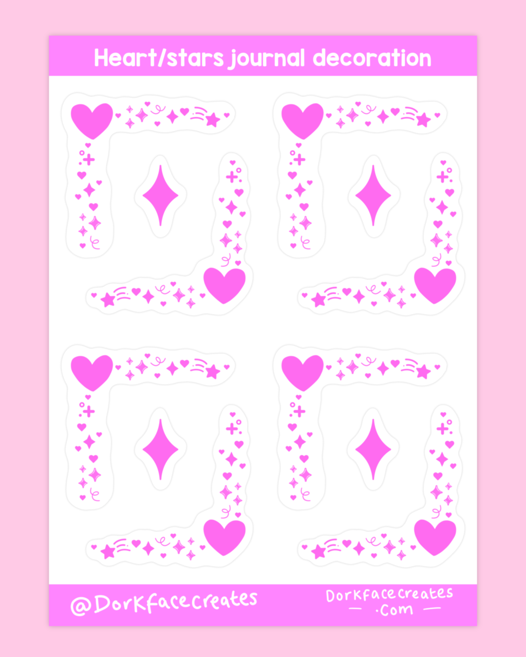 Hearts/Stars Journal Corner Decoration Stickers