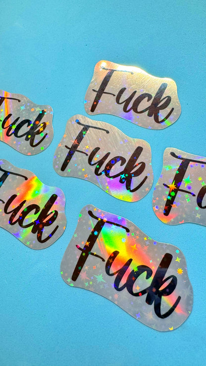 Fck Holo Glitter Sticker