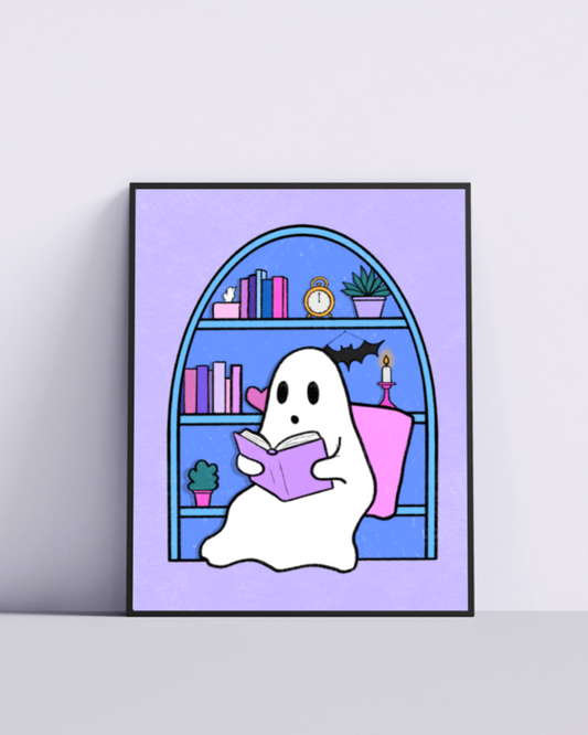 Ghostie Reading Print