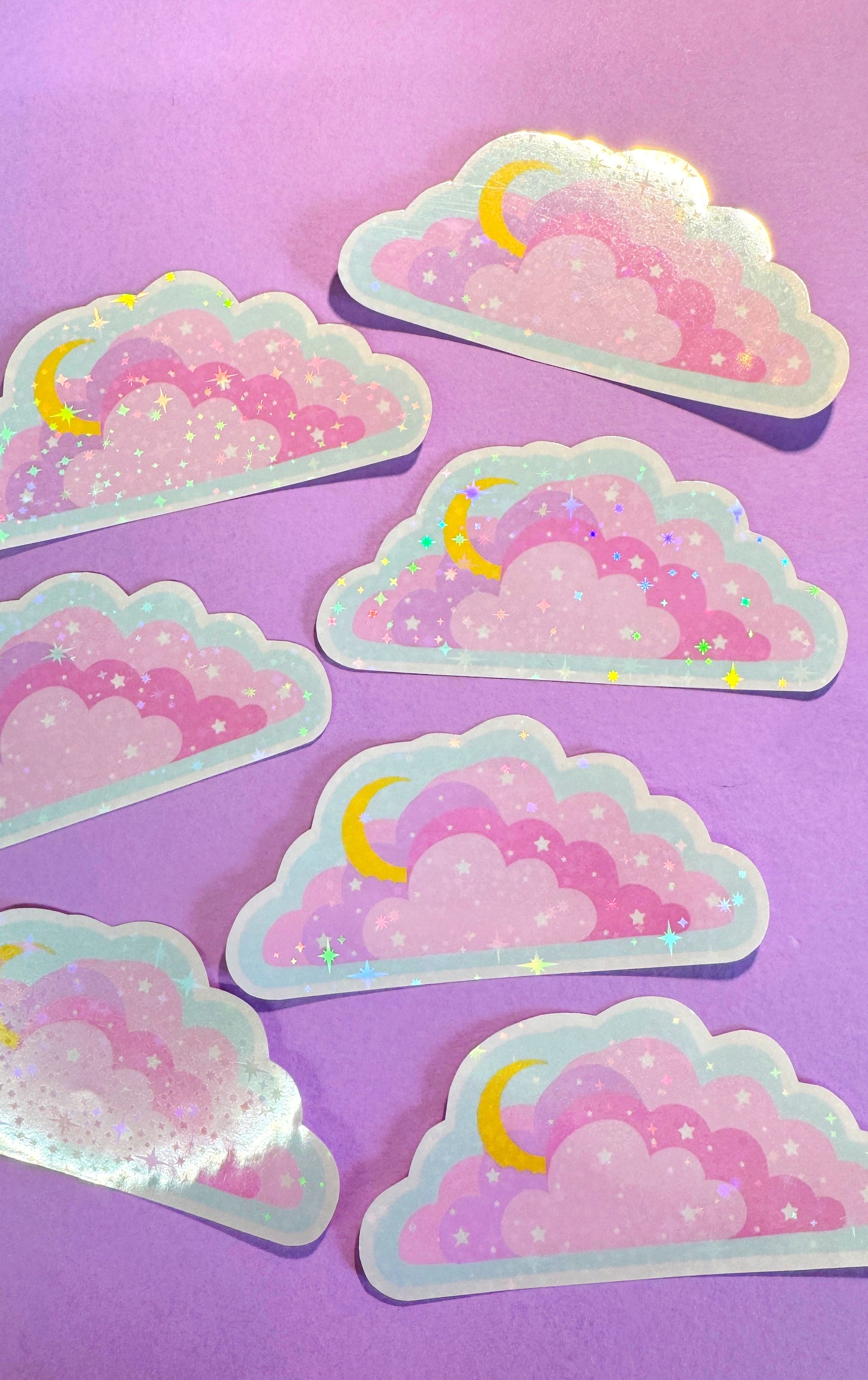 Glitter Cloud Stickers