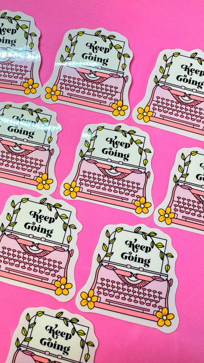 Keep Going Typewriter Sticker