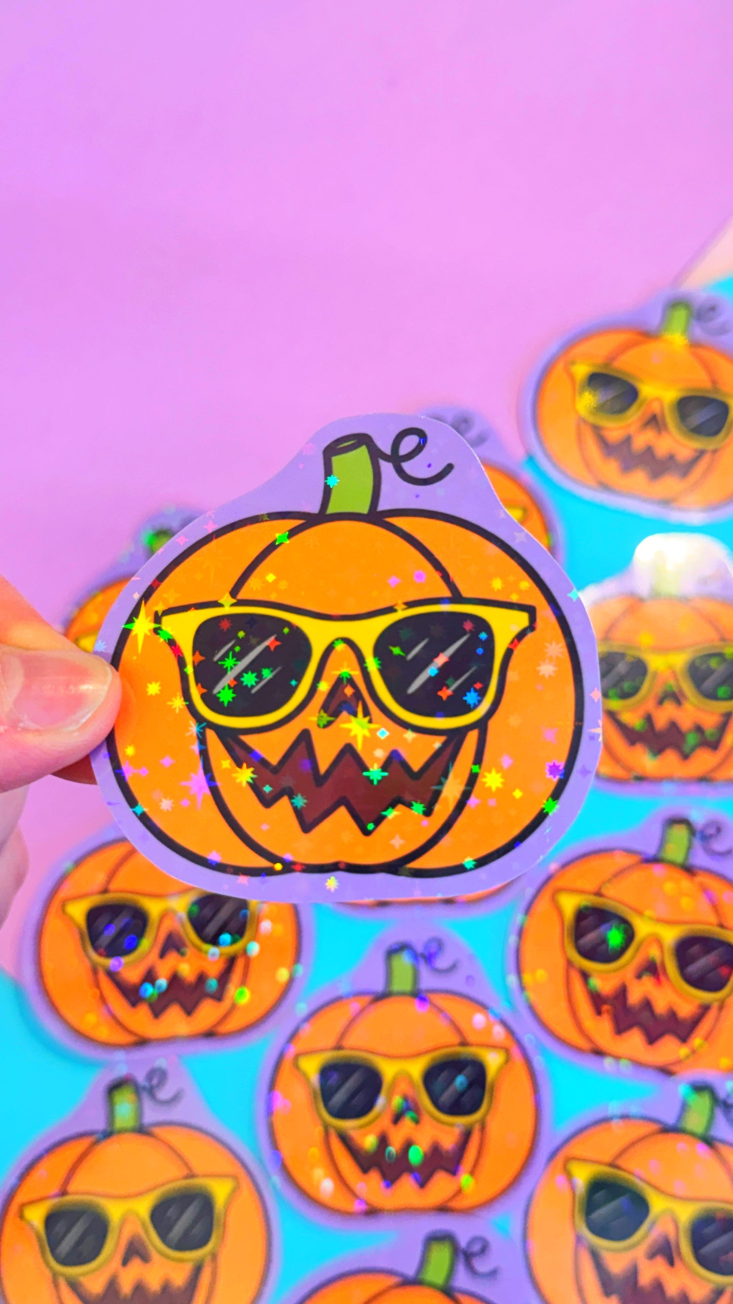 Pumpkin Glitter Sticker