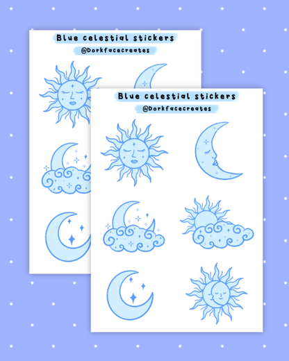 Blue Celestial Stickers