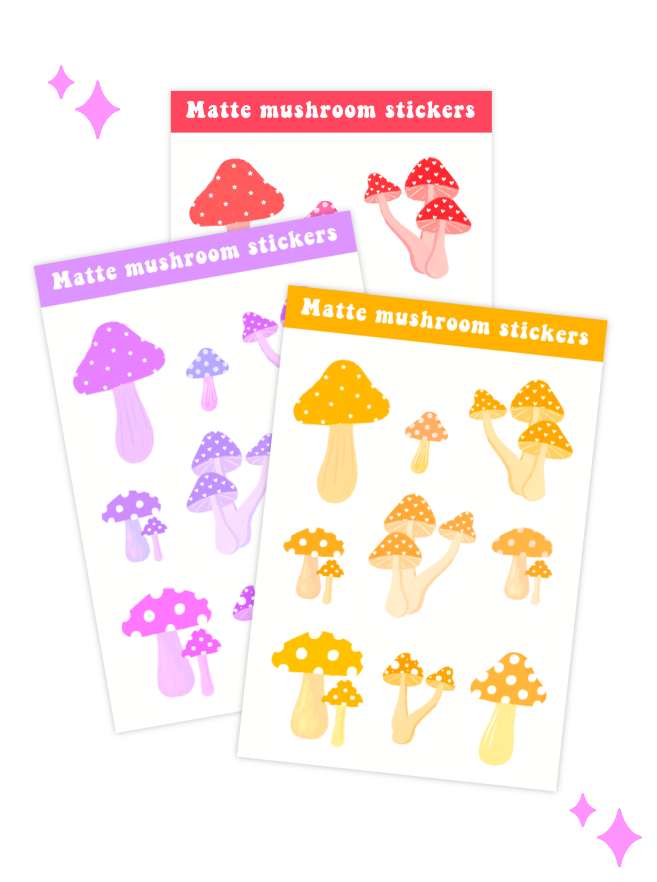 Mushroom Stickers / Various colours