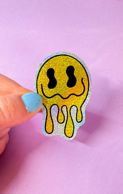 Glitter Smiley Sticker