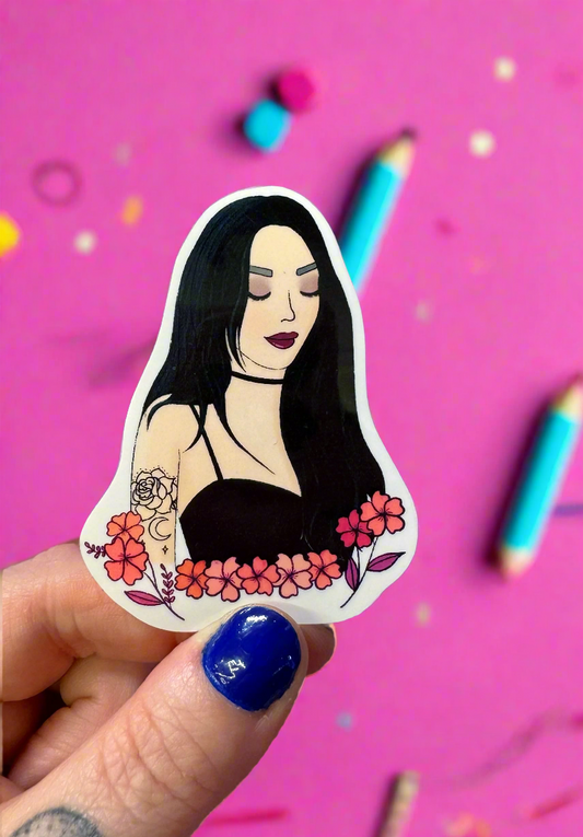 Flower Lady Sticker