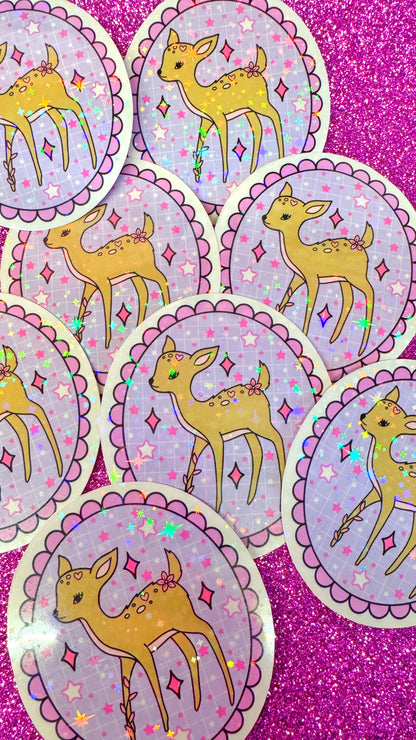 Fawn Glitter Sticker