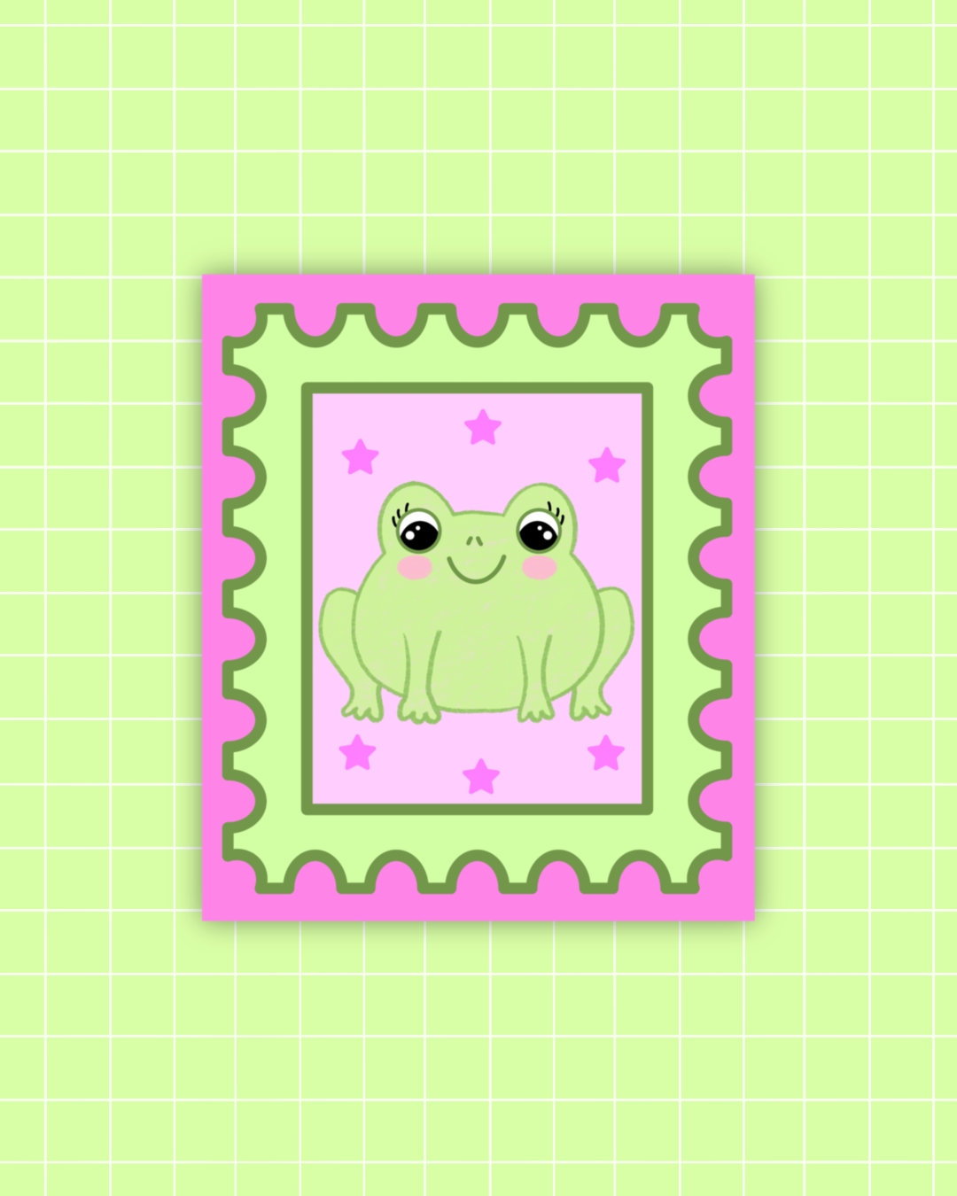 Glitter Frog Stamp Sticker